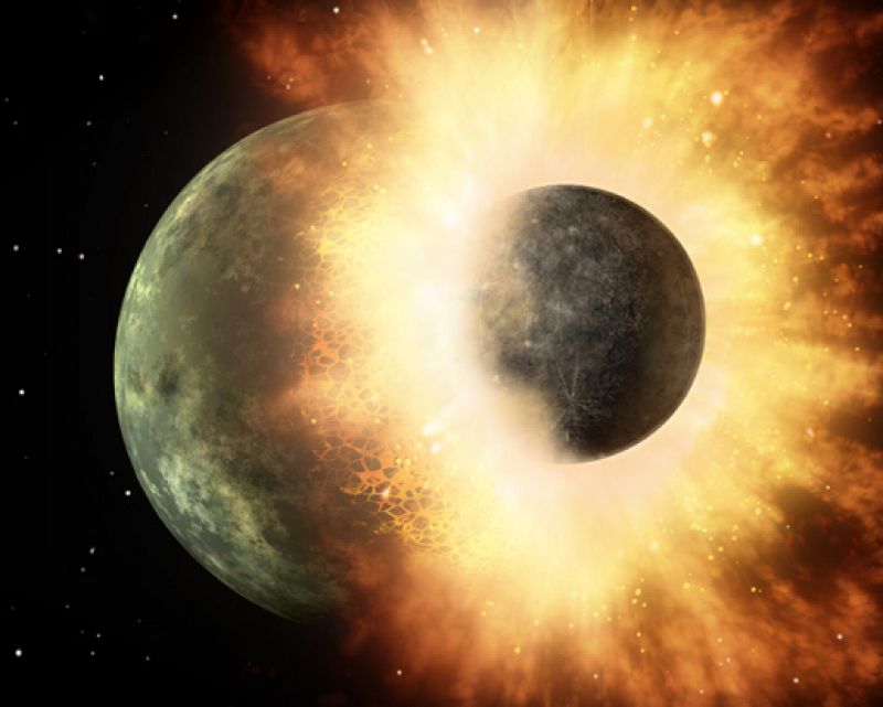 Choque de lunas sobre la Tierra hace 4.000 millones de años