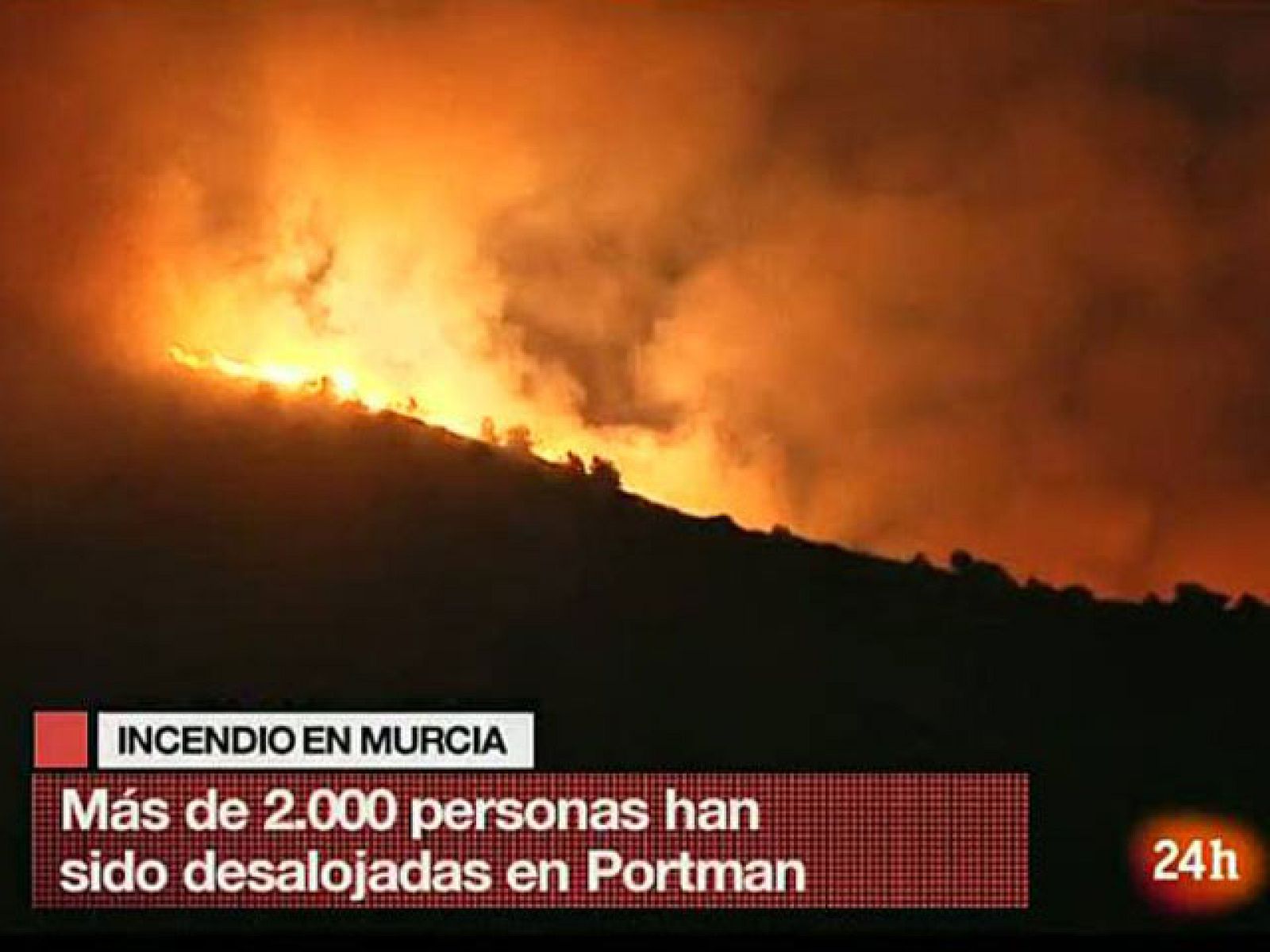 Incendio estabilizado en Portmán (Murcia)