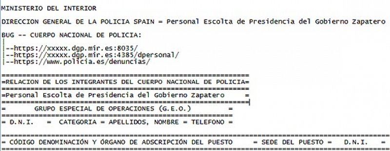 La Policía investiga si Anonymous ha difundido los datos de los escoltas de Zapatero