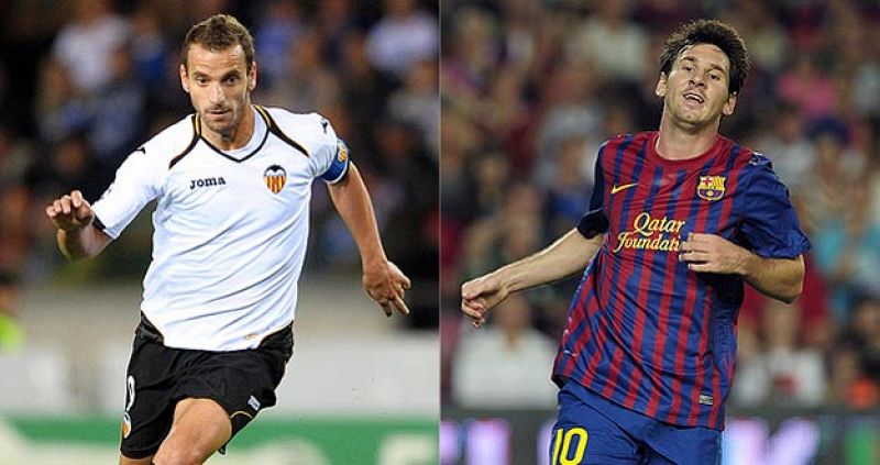 Soldado - Messi, duelo a la luz de la luna de Valencia
