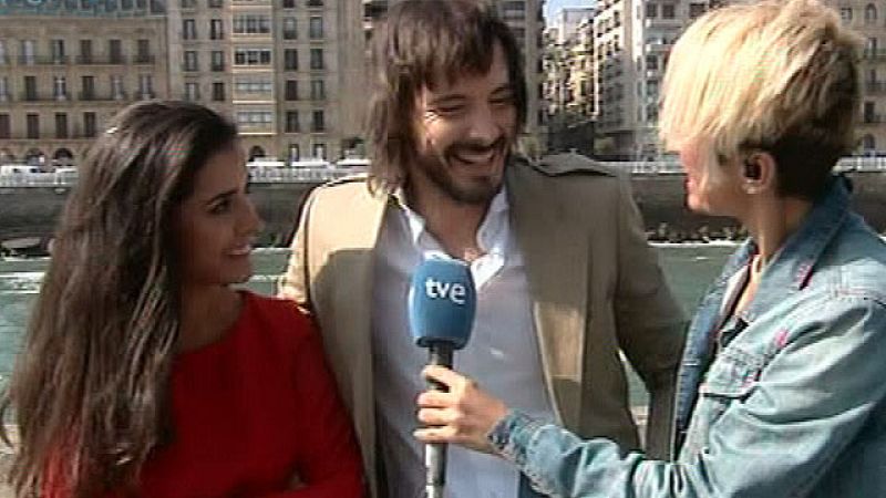 David Janer e Inma Cuesta, en la presentación de 'Águila Roja. La película' en San Sebastián