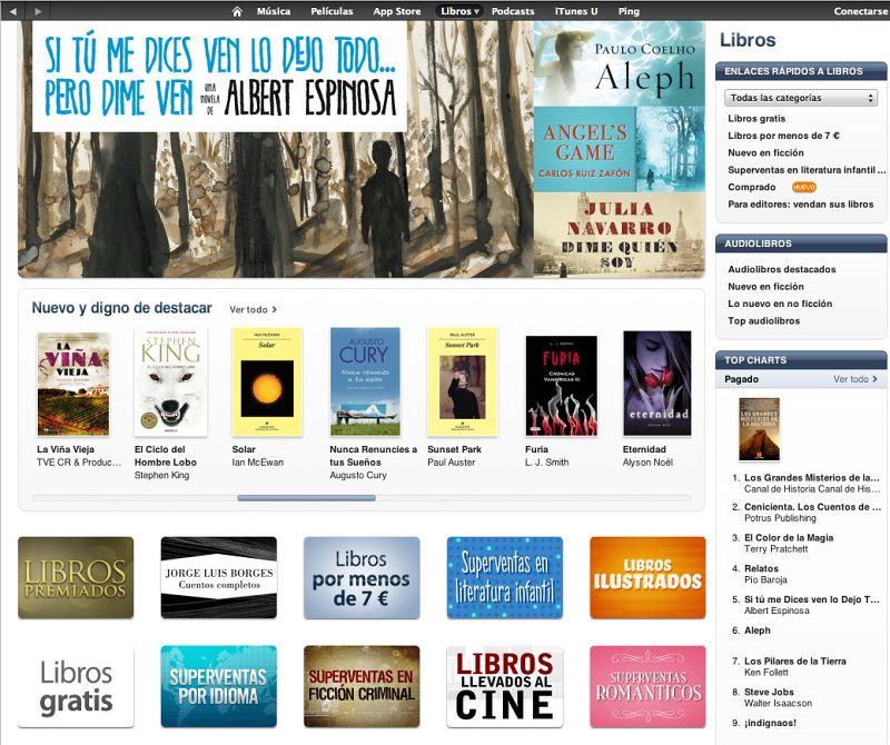 La iBookstore de Apple llega a España para despertar al mercado del libro electrónico