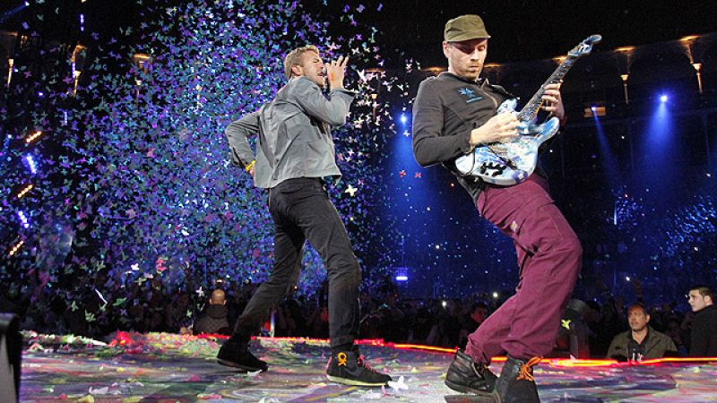 Coldplay desafían a los elementos en el estreno en directo de 'Mylo Xyloto' en Madrid