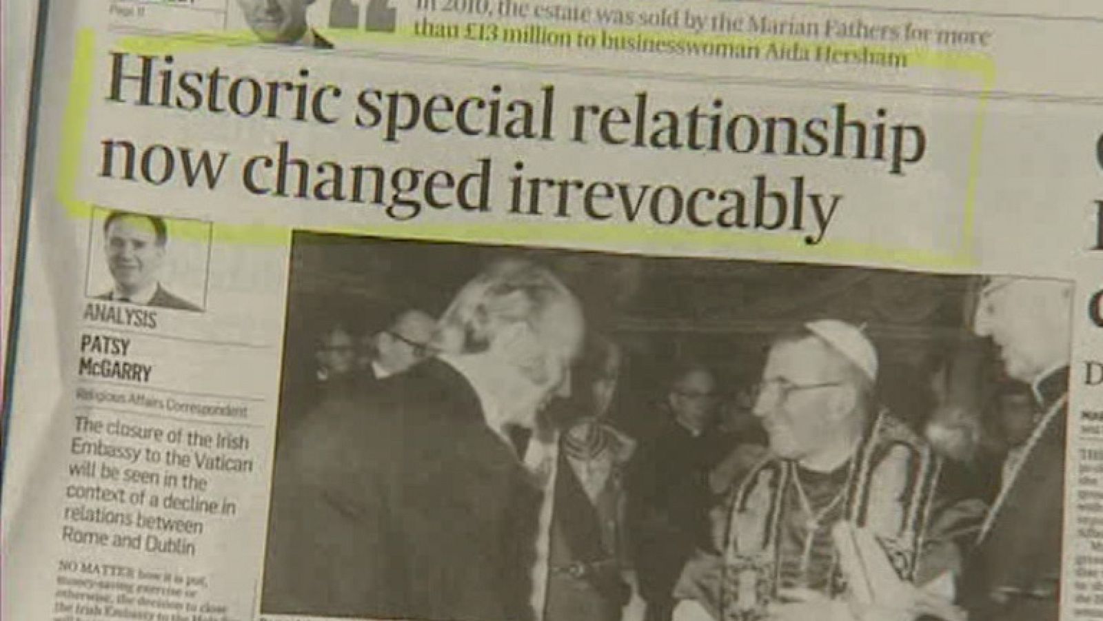 Irlanda va a cerrar su embajada en el Vaticano