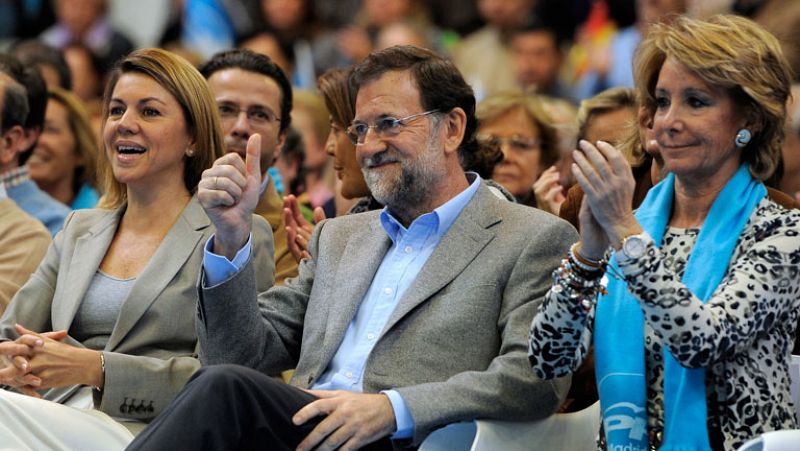 Rajoy sitúa al PSOE "en el pasado" y Aguirre arremete contra los "Rubalteros y los Zapalcabas"