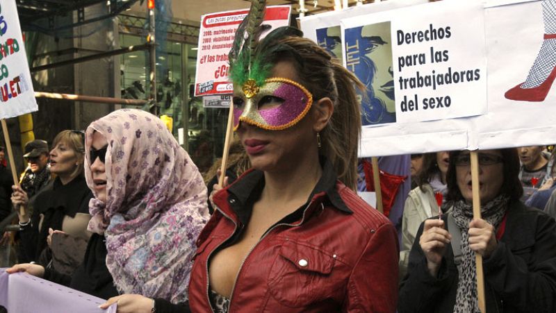 Manifestación en Madrid por la legitimidad de la actividad de las prostitutas