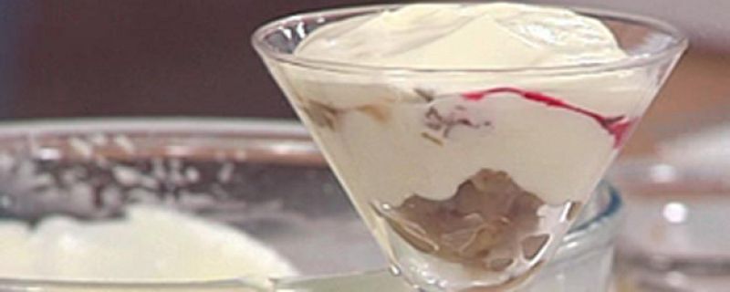 Espuma de melocotón y castañas