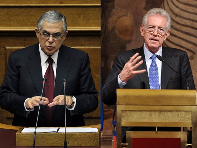 Papadimos y Monti piden tiempo para sacar a Grecia e Italia de la crisis de deuda