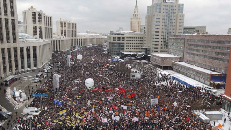 Rusia vive otra multitudinaria protesta contra el fraude electoral