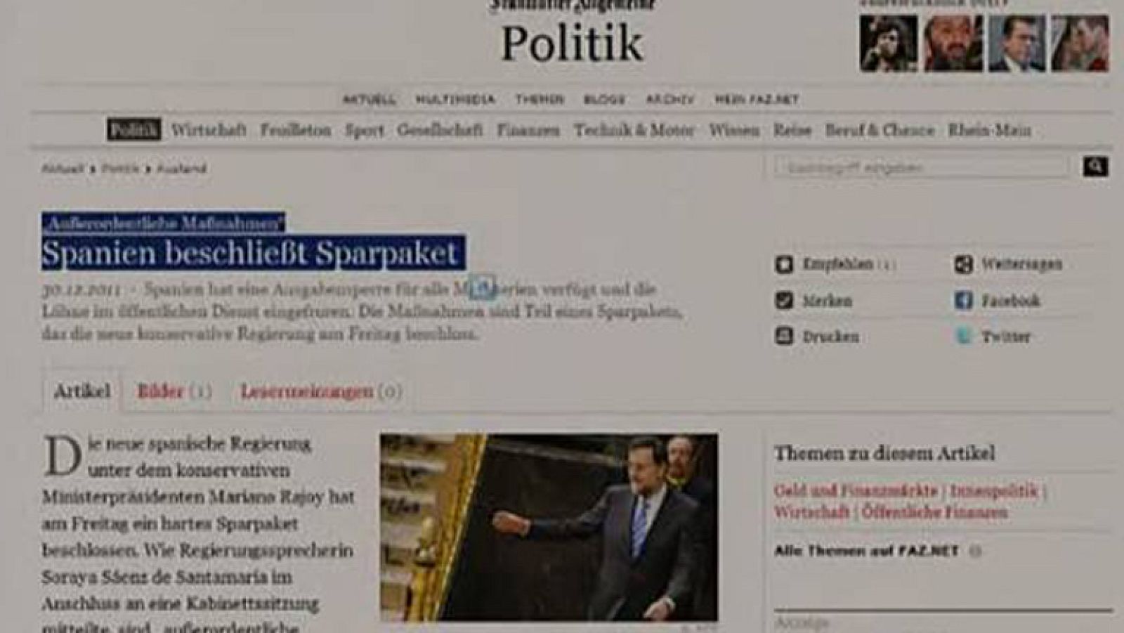 La prensa internacional destaca la desviación del déficit en España | Ver