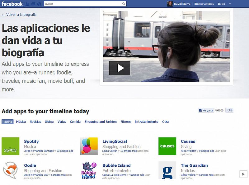 Facebook presenta 60 nuevas aplicaciones para "dar vida" al 'Timeline'