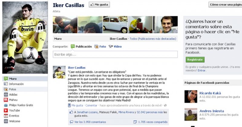 Casillas: "Caer está permitido, levantarse es obligatorio"