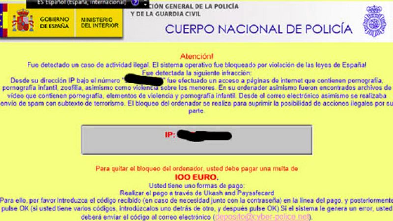 Un virus informático utiliza como señuelo a la Policía para cometer estafas