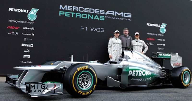 MercedesGP presenta el 'W03' en Montmeló con la intención de dar un paso adelante