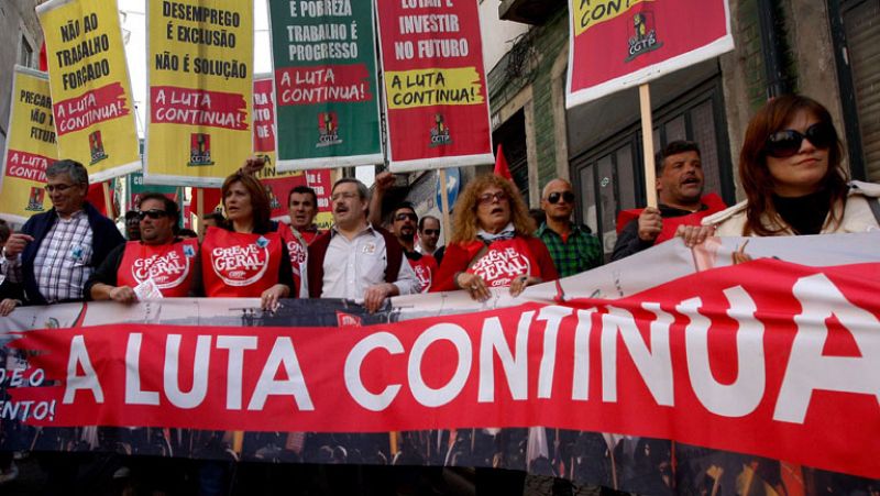 La huelga general en Portugal provoca problemas en el transporte, pero no paraliza el país
