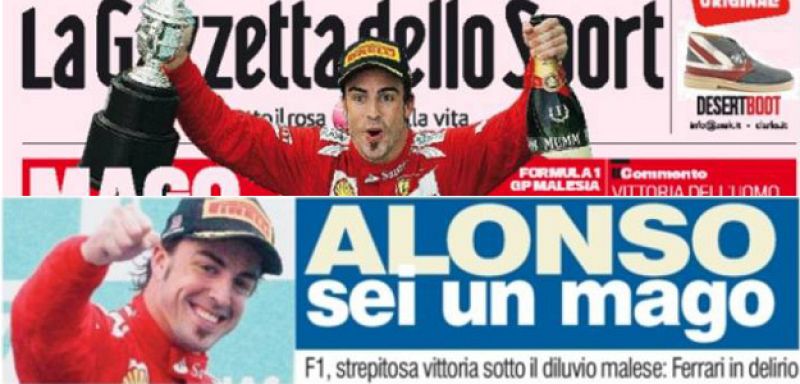 La prensa se rinde al "mago" Alonso tras su exhibición de pilotaje en Sepang