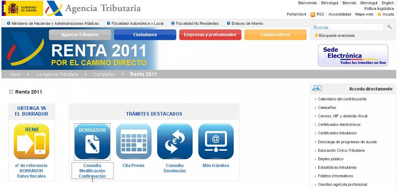Hacienda confirma 30.000 borradores pese al colapso de su web el primer día de la Renta 2011