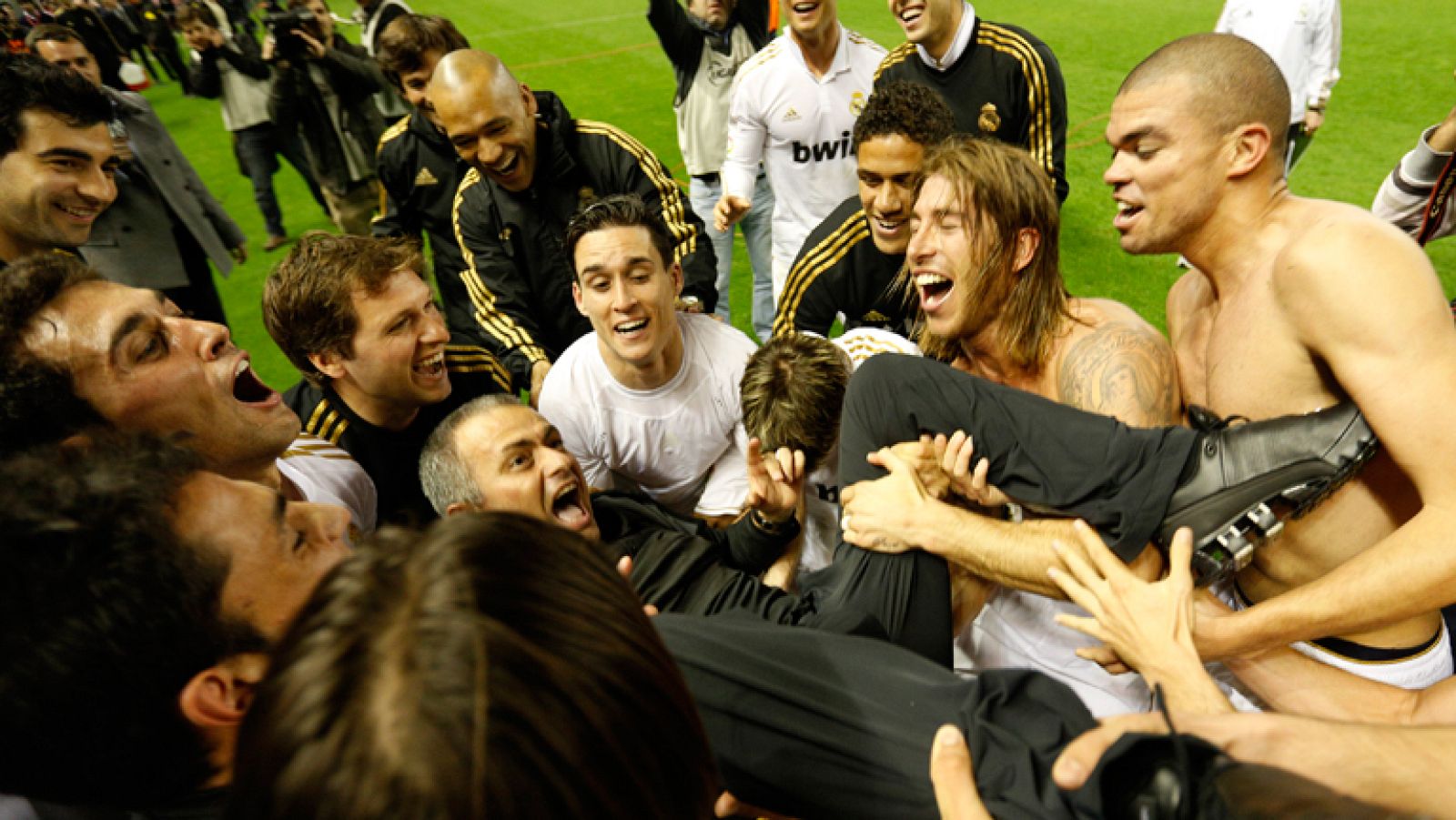 La celebración de los jugadores del Real Madrid