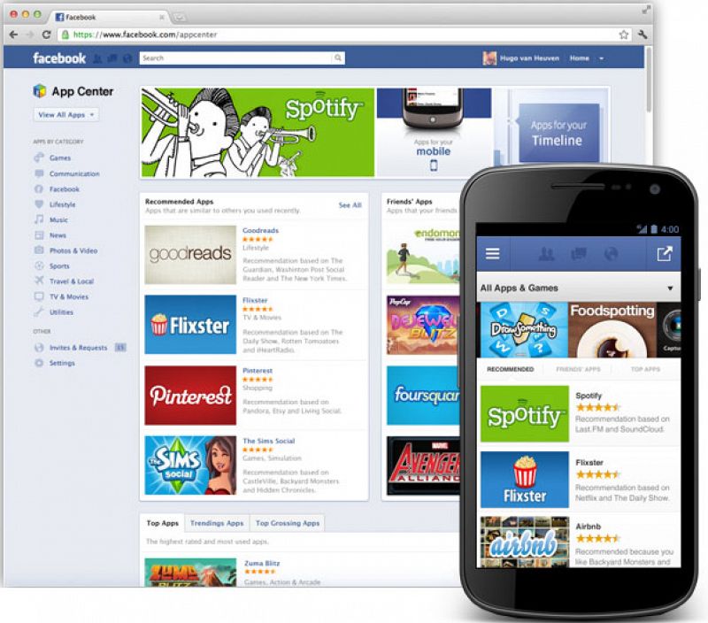 Facebook anuncia App Center, su propia tienda de aplicaciones para web y móviles