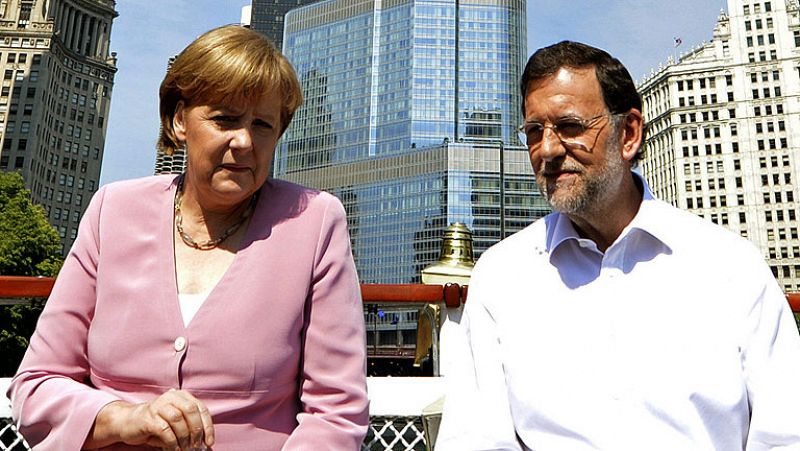 Rajoy recibe el respaldo de Merkel y pide que otros países también examinen su banca