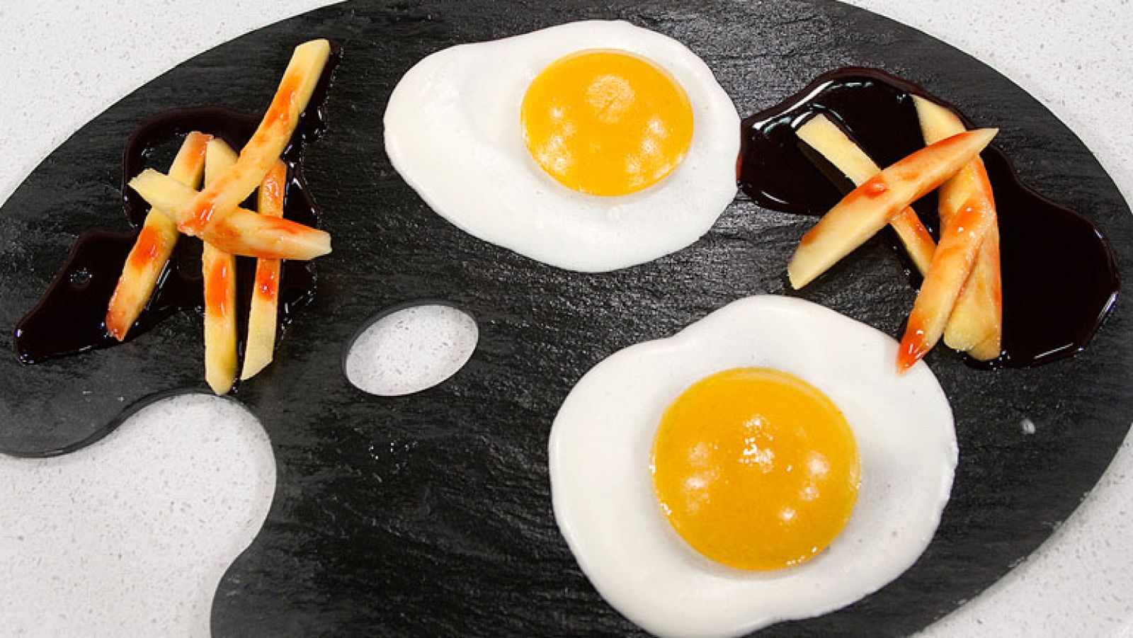 Falsos huevos fritos dulces