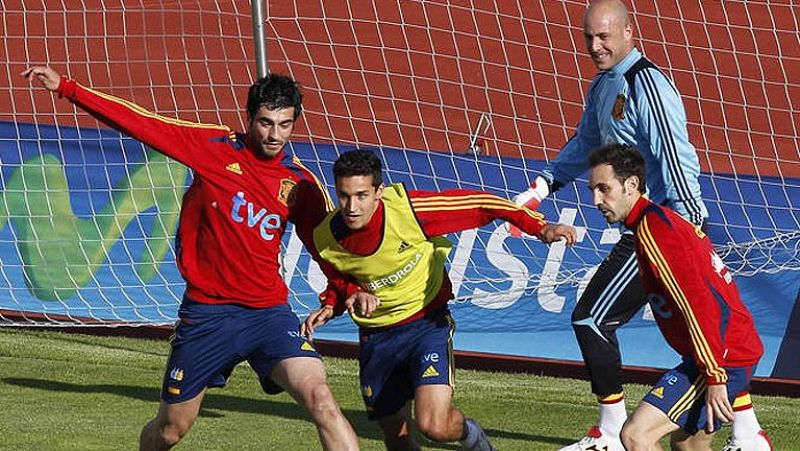La selección española se entrena sin Ramos y Arbeloa