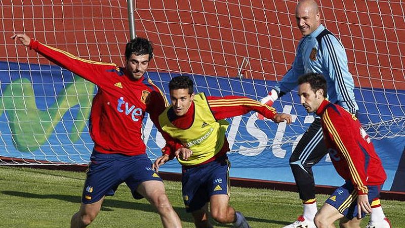 La selección española se entrena sin Ramos y Arbeloa