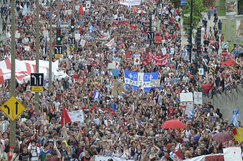 Los estudiantes de Quebec llegan a los 100 días de protestas contra la subida de tasas