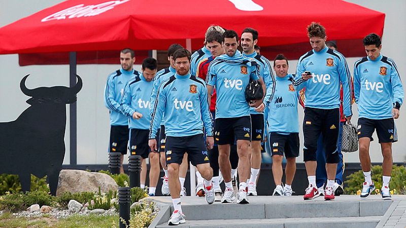 Suave entrenamiento de España a la espera de Croacia