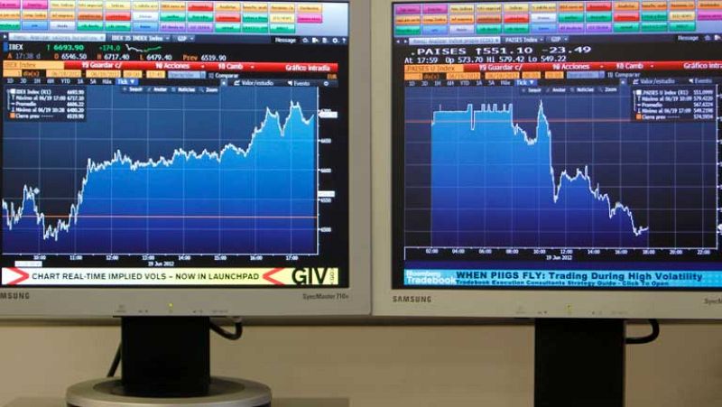 La prima de riesgo baja a 550 puntos y la Bolsa registra la cuarta mayor subida del año