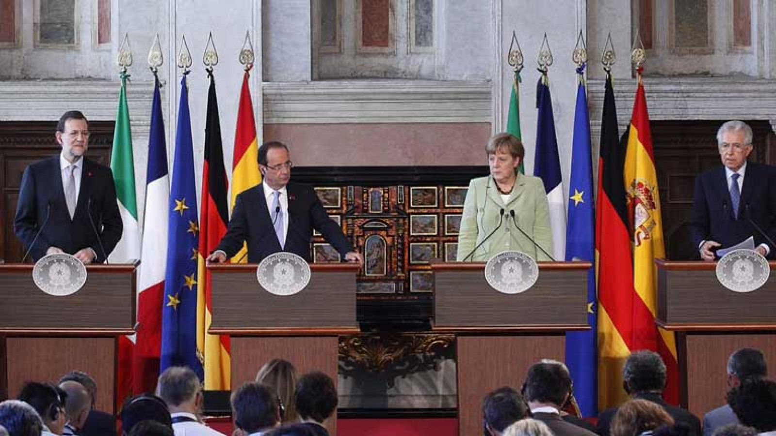 Alemania, Francia, Italia y España acuerdan un plan de crecimiento