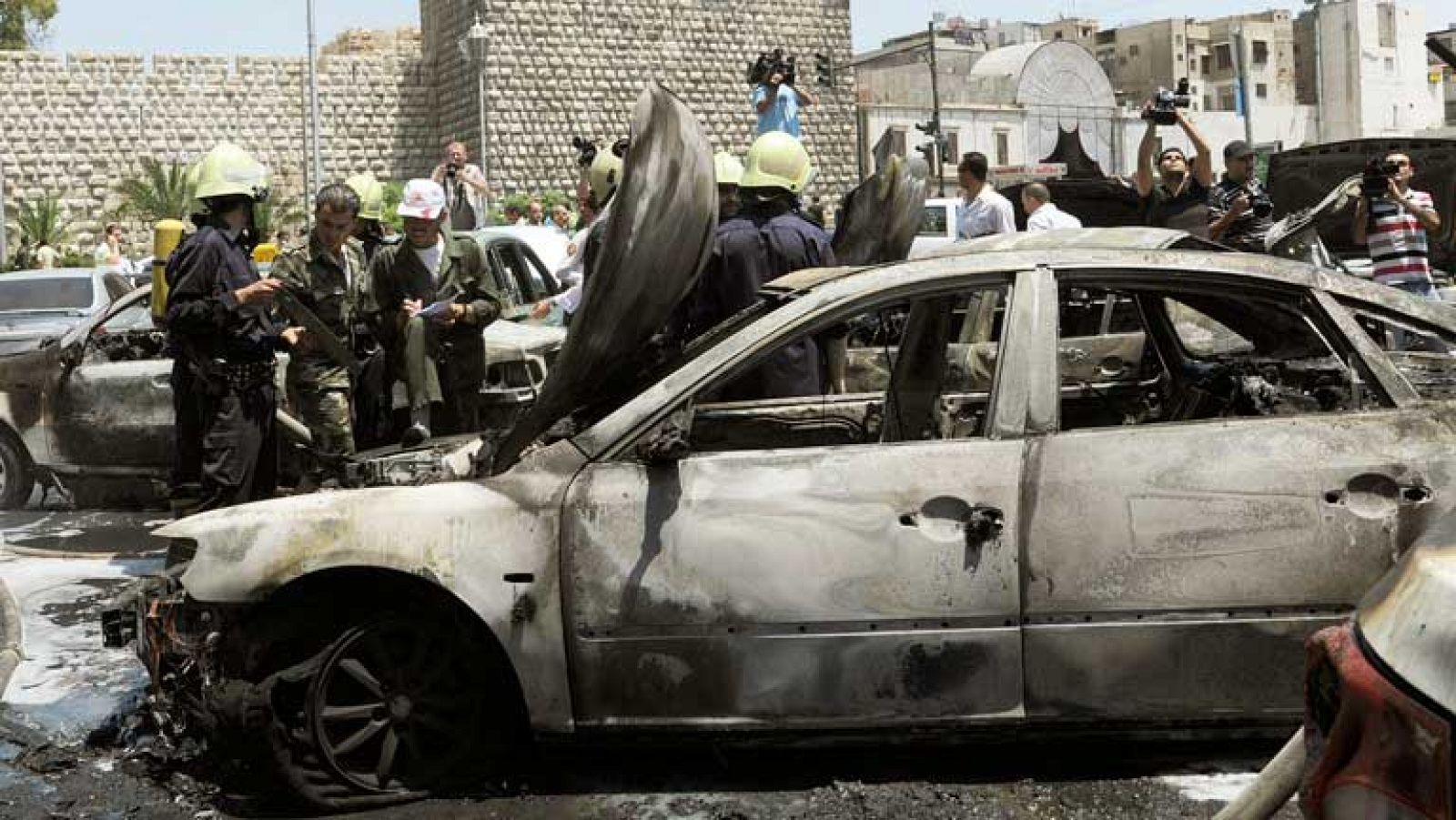 Bombardeo en el centro de damasco