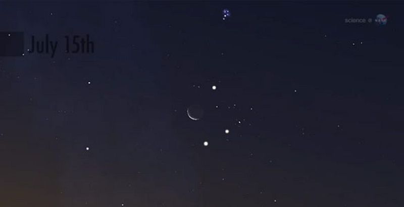Venus, Júpiter y la Luna juntos, una espectacular vista del cielo