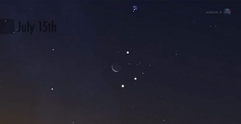 Venus, Júpiter y la Luna juntos, una espectacular vista del cielo