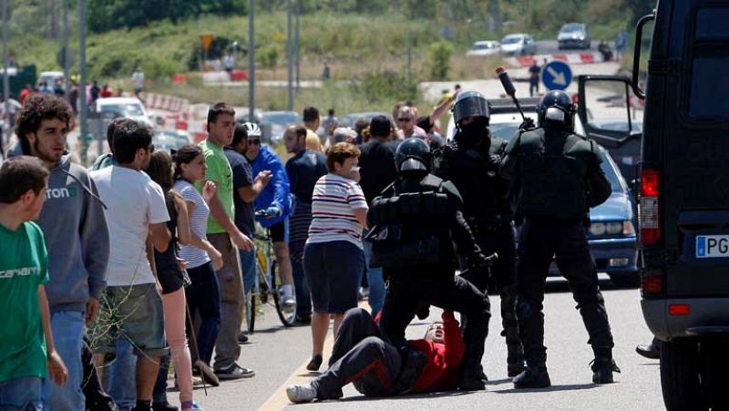 Seis detenidos en enfrentamientos entre mineros y agentes en el 40º día de huelga