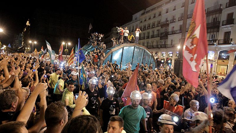 La Marcha Negra de los mineros llega a Sol: "Este el fin de la marcha, pero no el fin de la lucha"