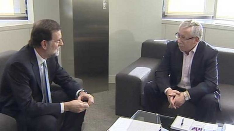 Rajoy se reúne con Toxo y Méndez, que mantienen el calendario de protestas