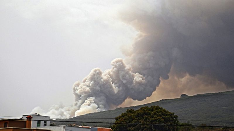 Tres frentes activos en un incendio en La Palma y dos en La Gomera