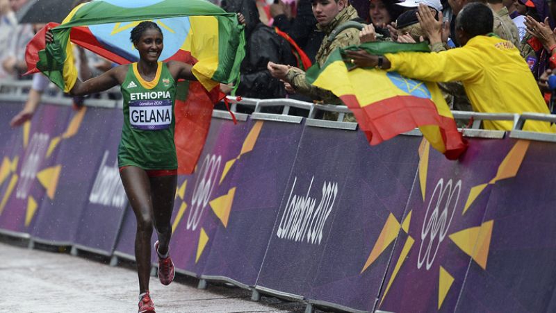 La etíope Tiki Gelana se proclama campeona olímpica de maratón en Londres