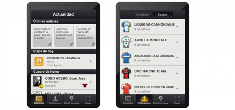 Déscargate ya la nueva 'app' de La Vuelta 2012
