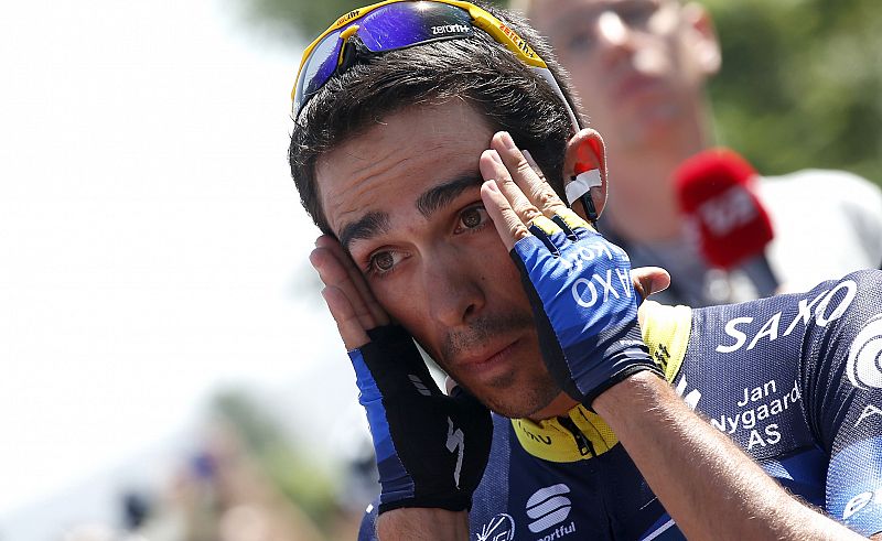 Contador: "He pinchado y he tenido que cambiar de bici"