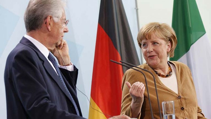 Merkel sigue inflexible sobre el papel del BCE tras reunirse con Monti