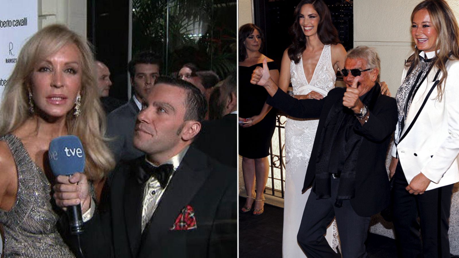 Lomana y Nemolato en la fiesta de Cavalli en Madrid