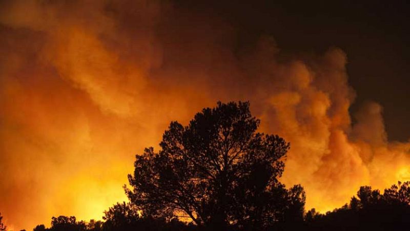 Desalojan a 2.000 personas en la zona afectada por el incendio de Los Serranos (Valencia)