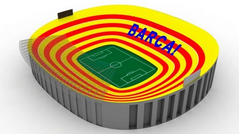 El Camp Nou lucirá un mosaico gigante con la 'senyera' en el clásico