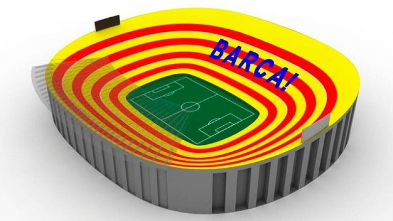 El Camp Nou lucirá un mosaico gigante con la 'senyera' en el clásico