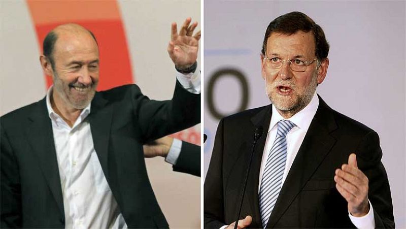 Rajoy pide votar al PP por su idea "plural" de España y Rubalcaba critica su actitud en Bruselas