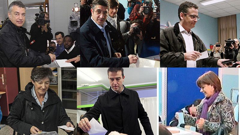 Los candidatos a lehendakari instan a acudir a las urnas tras votar en Euskadi