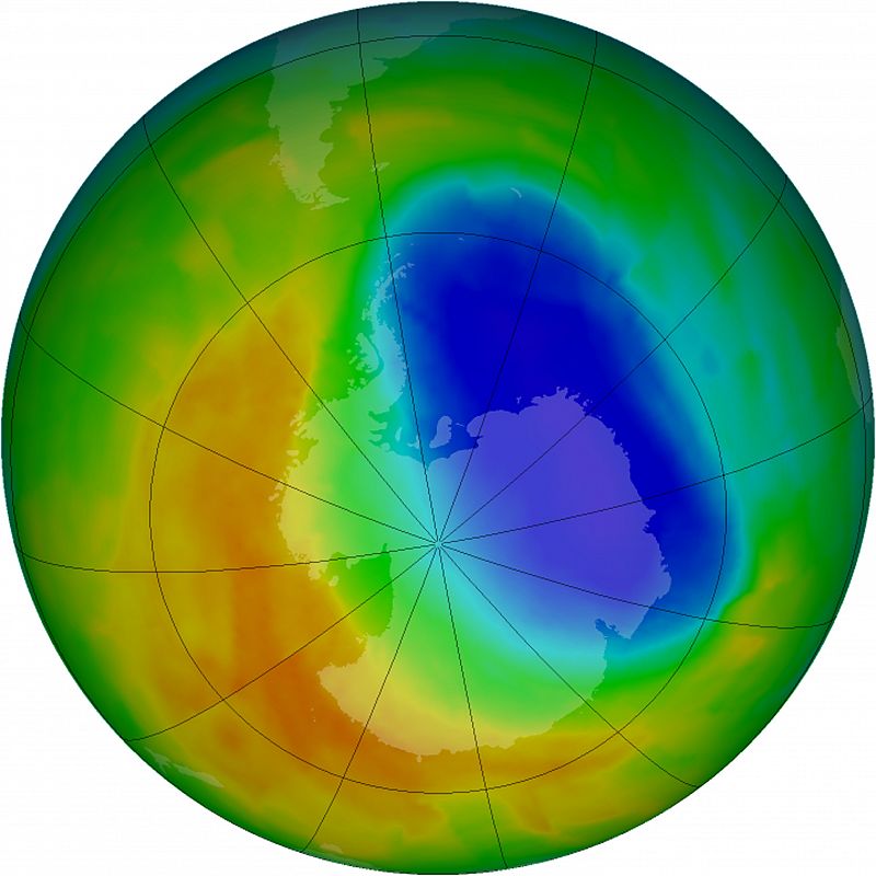 El agujero de la capa de ozono en la Antártida está en su menor tamaño en 25 años