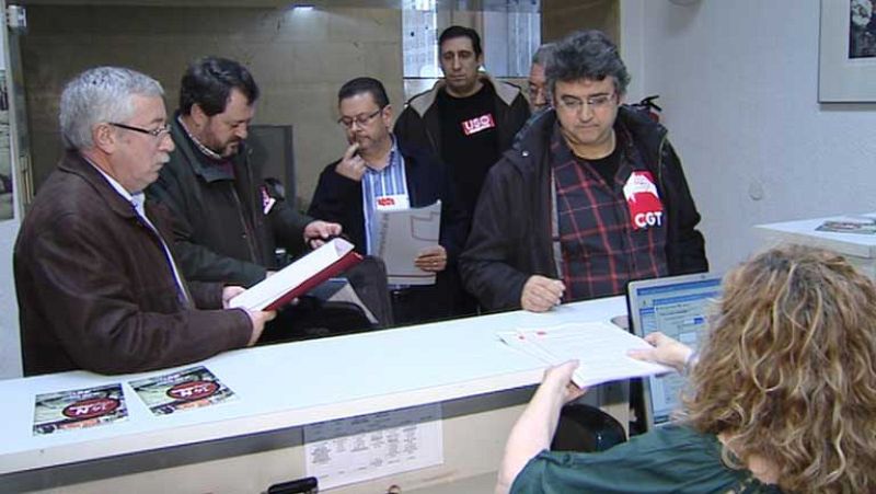 Los sindicatos registran la huelga general del 14N que busca un "giro radical" del Gobierno